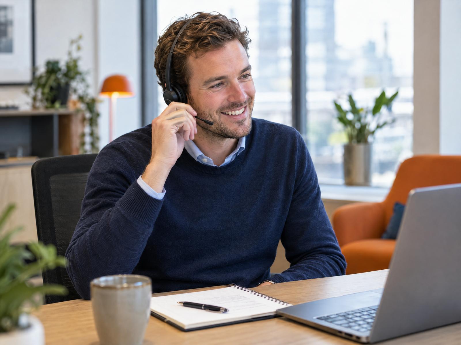 Recruiter belt met een kandidaat